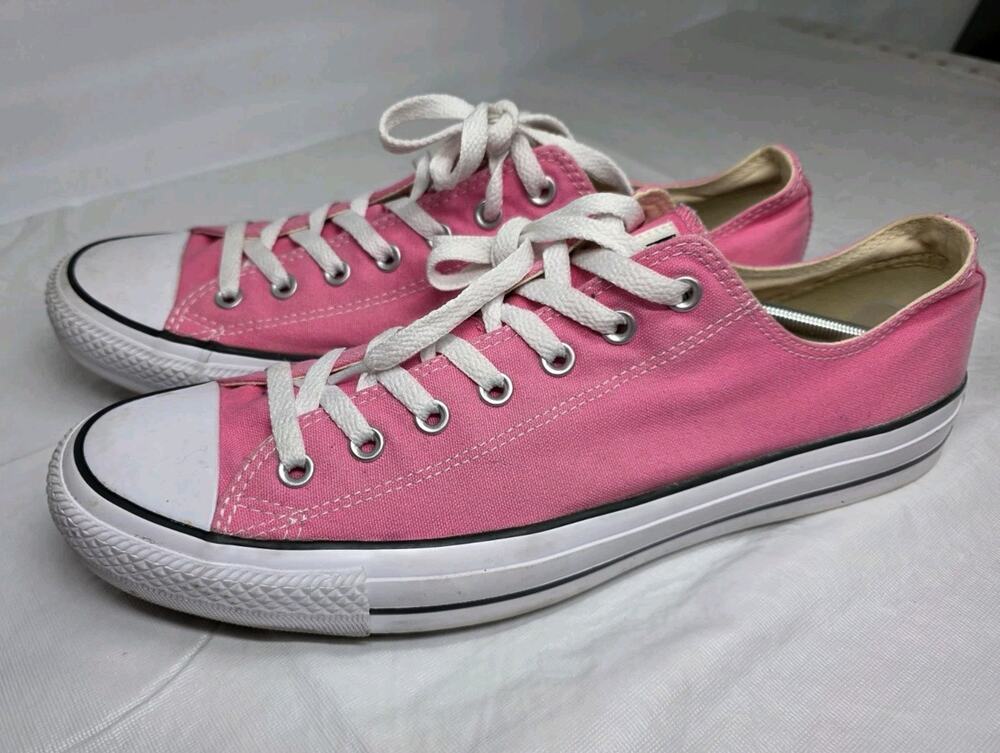Converse All Star Unisex Mens 13 Womens 15 Pink Canvas Sneakers Red Line